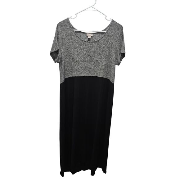 J. Jill Women's Size M Black Grey Colorblock Wearever Maxi Dress - Picture 1 of 6